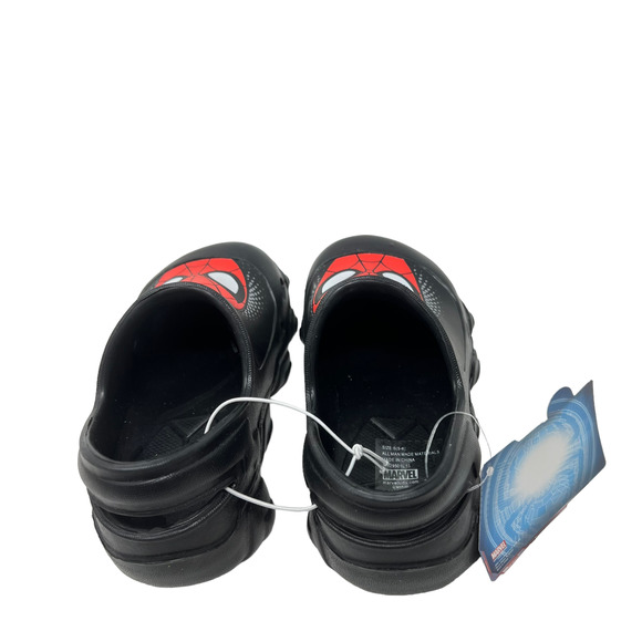 Marvel Ultimate Spider-Man Shoes Child Size 5-6 Black with Red Spider-Man Logo - Picture 5 of 7